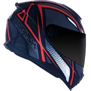 Capacete Norisk Razor Ninja Preto Fosco/Titanio/Vermelho N°56/S - Masculino - Feminino - Motoqueiro - Motociclista 