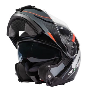 Capacete Gp tech A118 SV Elite Preto/Azul/Vermelho (Escamoteável) - Masculino - Feminino - Motoqueiro - Motociclista - Viagens