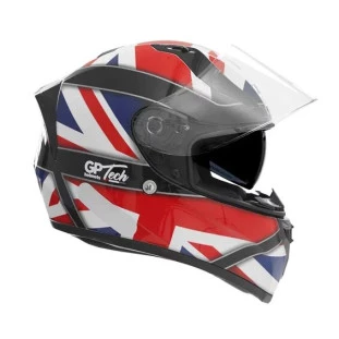 Capacete Gp Tech V128 UK SV - Azul/Vermelho - Óculos Interno - Masculino - Feminino 