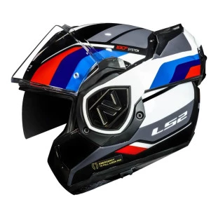 Capacete LS2 Advant FF906 Sport - Preto/Azul/Branco/Vermelho (Articulado) 