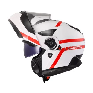 Capacete Ls2 Strobe 2 FF808 Autox - Branco/Vermelho