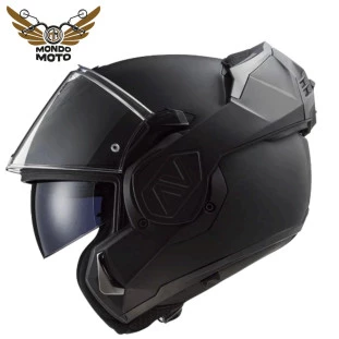 Capacete Ls2 Advant Noir Preto Fosco - (Articulado) Masculino - Feminino - Robocop - Óculos Interno - Bigtrail - Harley Davidson - Motos - Motociclista - Motoqueiro