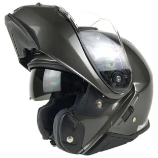 Capacete Shoei Neotec 2 - Anthracite  + Brinde Intercomunicador Cardo Spirit Unitario - Masculino - Feminino - Articulado - Escamoteavel - Óculos interno