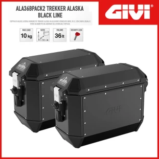 Par de Bauletos Alaska em Alumínio 36L - Preto