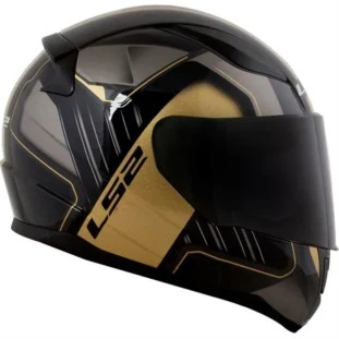 Capacete LS2 FF353 Rapid Medal - Preto/Dourado Brilho - Masculino - Feminino + Viseira Dourada Original Ls2 