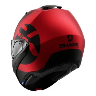 Capacete Shark Evo Es Kedje - Vermelho fosco - Articulado - Óculos interno - Masculino - Feminino 