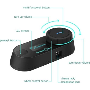 Intercomunicador FreedConn Bluetooth para motocicleta TCOM-SC - Impermeável, Proteção contra o Sol, Resistente a Poeira - Individual