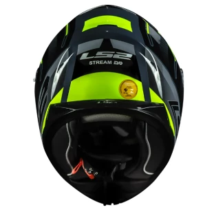 Capacete LS2 FF320 Stream Shadow - Prata/HV Amarelo  - Masculino - Feminino - Óculos interno