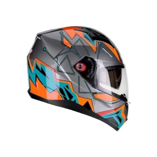 Capacete B-40 Everest Grafite/Laranja - Para moto
