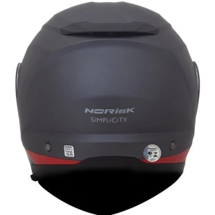 Capacete Norisk Force Articulado Simplicity -Óculos interno - Cinza/Vermelho Fosco  - Para Moto Masculino e Feminino - Unisex