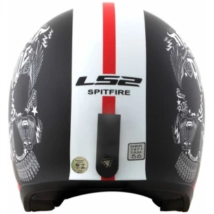 Capacete LS2 OF599 Spitfire Inky - Preto/Branco Fosco  - Masculino - Feminino - Óculos Interno - harley 