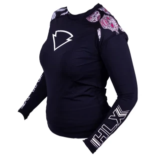 Camiseta Hlx Manga Longa 2 Pele Moving (Detalhe Caveira Rosa) - Preto 