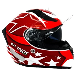 Capacete Gp Tech V128 Usa - Vermelho - Óculos Interno - Masculino - Feminino 