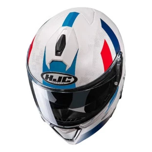 Capacete HJC I90 Syrex Articulado - Branco/Azul/Vermelho  - Masculino - Feminino - Articulado - Óculos interno 