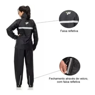 Capa De Chuva Nylon Pantaneiro (feminina) - Preta 