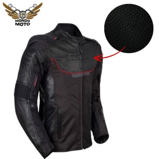 Jaqueta Texx Falcon V2 Lady Preta/Vermelho (Couro) - Feminino - Impermeável - Motoqueiro - Motoqueira - Motociclista - Motos - Menina - Mulher