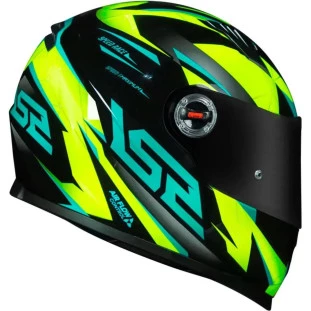  Capacete LS2 FF358 Draze - Preto/Amarelo Fluor - Masculino - Feminino - Motociclista - Motoqueiro - Troca rapida - urbano - dia a dia - motoboy 