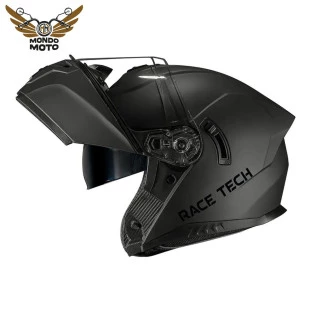 Capacete Race Tech Signal Monocolor - Cinza Fosco (Articulado) - Masculino - Feminino - Escamoteavel - Óculos Interno - Motoqueiro - Motociclista - Viagem - Motos