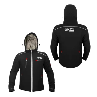 Jaqueta GP Tech Soft Casual Resistente a Agua Preta-Vermelha 