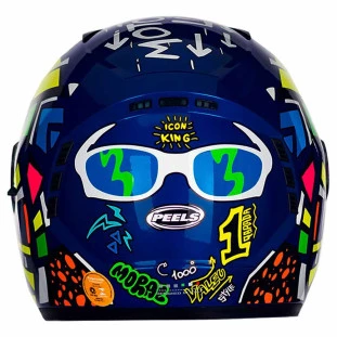 Capacete Peels Icon King Azul Metálico/Colorido 