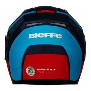 Capacete Bieffe B-40 Solid - Azul/Vemelho Fosco  - Masculino - Feminino - Fechado - Integral 