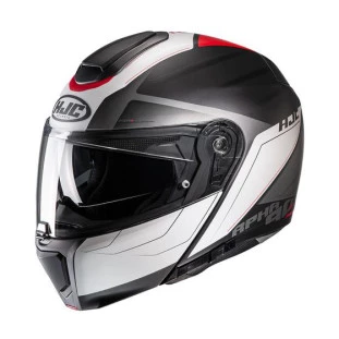 Capacete HJC RPHA 90S Cadan - Preto/Cinza/Vermelho + Free Intercomunicador  - Masculino - Feminino - Suporte pinlock - Articulado - Óculos Interno