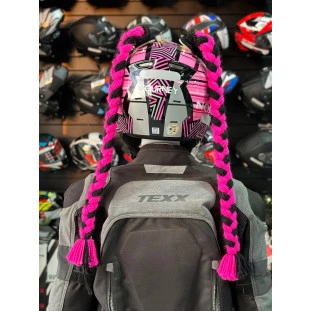 Par de Trança Para Capacete - Rosa e Preto