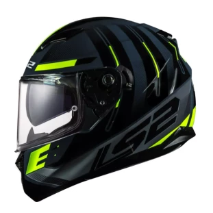 Capacete LS2 FF320 Stream Shadow - Prata/HV Amarelo  - Masculino - Feminino - Óculos interno