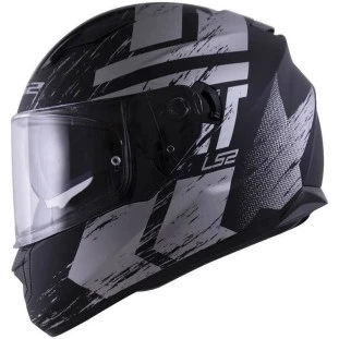 Capacete LS2 FF320 Stream Hunter - Preto/Titanium Fosco - Masculino - Feminino - Óculos interno