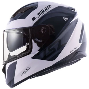 Capacete LS2 FF320 Stream Dimitry - Branco/Cinza/Preto - Masculino - Feminino - Óculos interno