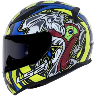 Capacete LS2 FF353 Rapid Alex Barros - Amarelo/Azul - Masculino - Feminino - Piloto - Motociclista - Motoqueiro - Motos
