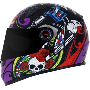 Capacete LS2 FF358 Pigment - Preto/Roxo Fosco - Masculino - Feminino