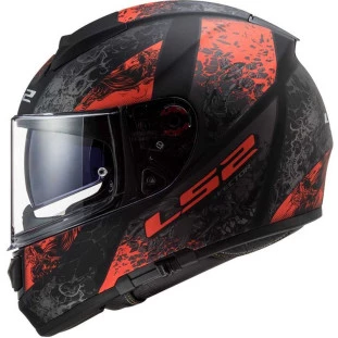 Capacete LS2 Vector FF397 Swipe - Preto/Vermelho Fosco  - Masculino - Feminino - Óculos interno - Tri-composto