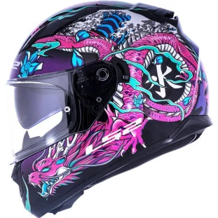 Capacete LS2 FF320 Stream Warrior - Preto/Rosa - Masculino - Feminino - Óculos interno