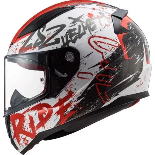 Capacete LS2 FF353 Rapid Naughty - Branco/Vermelho - Masculino - Feminino