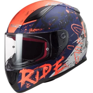 Capacete LS2 FF353 Rapid Naughty - Azul Fosco/Laranja - Masculino - Feminino