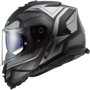 Capacete LS2 Storm FF800 Faster - Preto/Cinza Fosco (Com Viseira Solar) 
