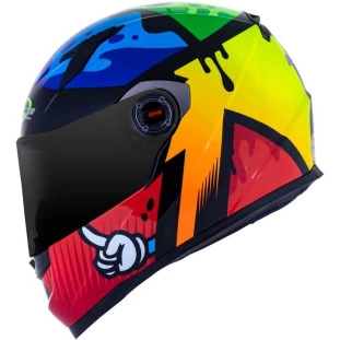 Capacete LS2 FF358 Masterpiece - Amarelo/Vermelho/Verde - Masculino - Feminino