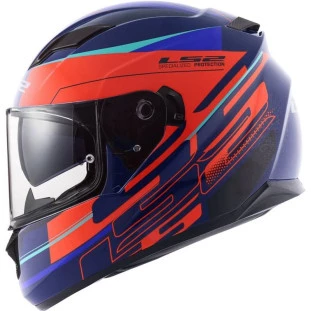 Capacete LS2 FF320 Stream Ixel - Azul/Laranja - Masculino - Feminino - Óculos interno