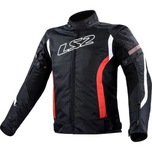 Jaqueta LS2 Gate - Preto/Branco/Vermelho