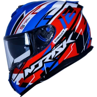 Capacete Norisk Strada Circuit - Azul/Vermelho/Branco  - Para Moto Masculino e Feminino - Unisex