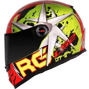 Capacete LS2 FF358 Renato Garcia - Vermelho/Amarelo - Masculino - Feminino