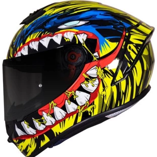 Capacete Norisk Supra Hungry - Amarelo/Azul  - Para Moto Masculino e Feminino - Unisex