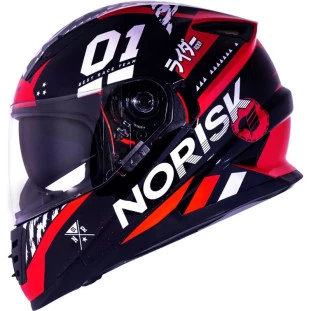 Capacete Norisk FF302 Soul Tokyo - Preto/Branco/Vermelho