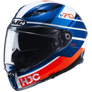 Capacete HJC F70 Tino - Azul/Branco/Laranja  - Masculino - Feminino - Suporte pinlock