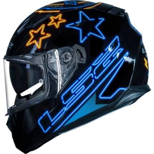 Capacete LS2 FF320 Stream Neon - Preto/Azul/Laranja