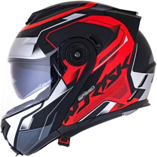 Capacete Norisk Route FF345 Speedmax - Preto/Vermelho/Cinza Fosco 