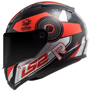 Capacete LS2 FF353 Rapid Stratus - Preto/Vermelho/Prata - Masculino - Feminino