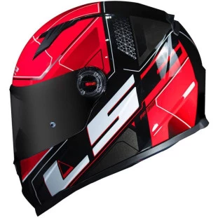 Capacete LS2 FF358 Ultra - Preto/Vermelho - Masculino - Feminino 