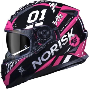 Capacete Norisk FF302 Soul Tokyo - Preto/Branco/Rosa 